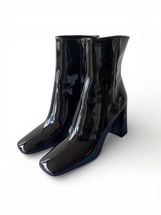 Prada Shoes - PRADA Square Toe Ankle Boots in‎ Black Patent size 6.5